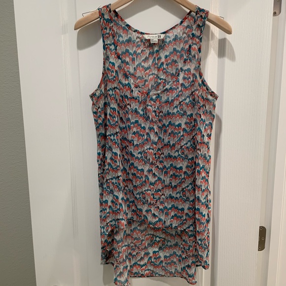 Forever 21 colorful high-low tank top - Size Small
